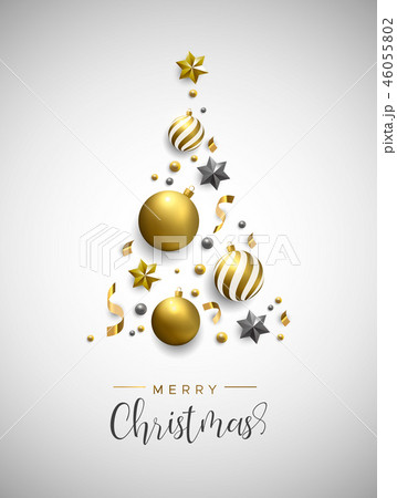 Christmas gold pine tree decoration layout card Christmas gold pine tree decoration layout card 46055802