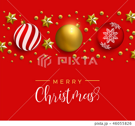 Christmas red decoration layout greeting card 46055826