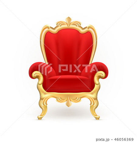 Realistic Royal Throne Luxurious Red Chairのイラスト素材
