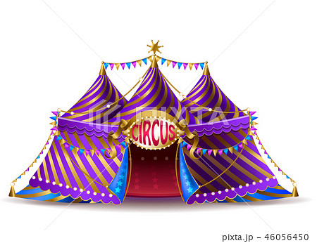 Striped Circus Tent For Performancesのイラスト素材