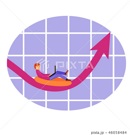 A freelancer sits on a life buoy.  46058484