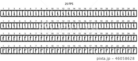 Animation of the silhouettes of walking people. 46058628