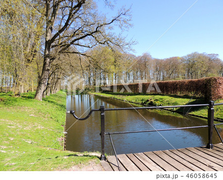 Regular park, castle of Menkemaborg, Netherlands Regular park, castle of Menkemaborg, Netherlands 46058645