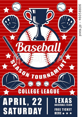 Baseball match announcement poster with trophy cup Baseball match announcement poster with trophy cup 46058806