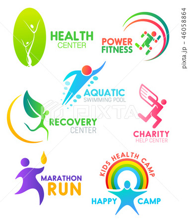 Health fitness and run sport vector people icons Health fitness and run sport vector people icons 46058864