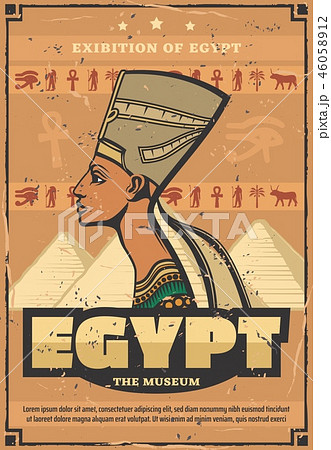 Egypt museum poster with Egyptian queen Nefertiti 46058912
