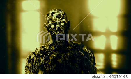 Grim zombie apocalyptic face illustration Grim zombie apocalyptic face illustration 46059148