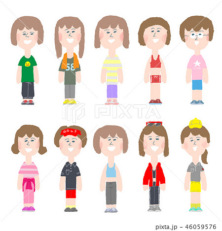 スポーツウェアの女性たちのイラスト素材