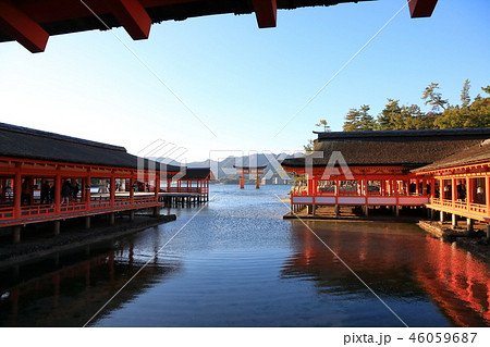 世界遺産 厳島神社の写真素材