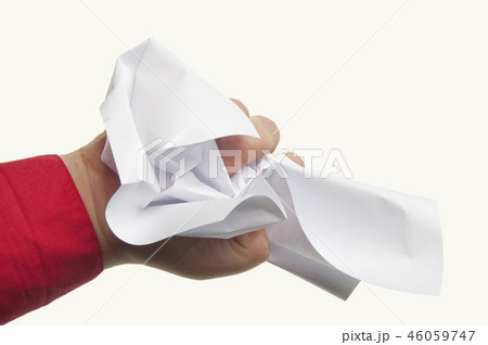 Crumpled paper in hand 46059747