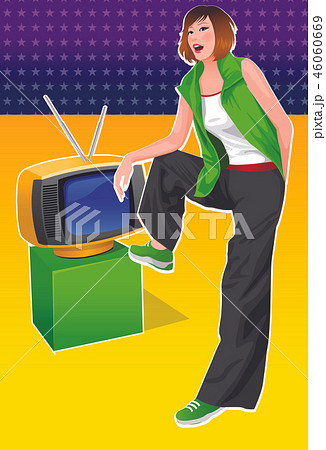 アンテナ 茶髪 カジュアル 46060669