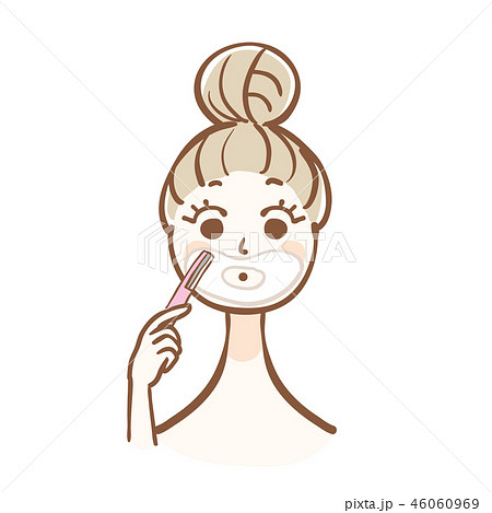 シェービングする女性のイラスト素材