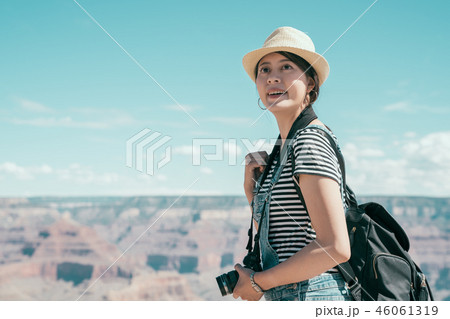 Hiker young woman hiking in Grand Canyon. 46061319