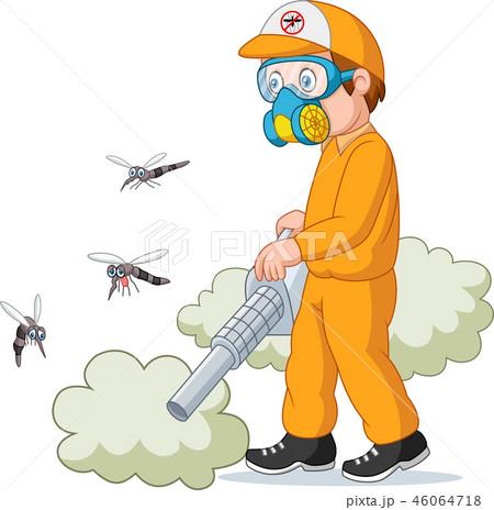 Exterminator man killing a mosquito 46064718