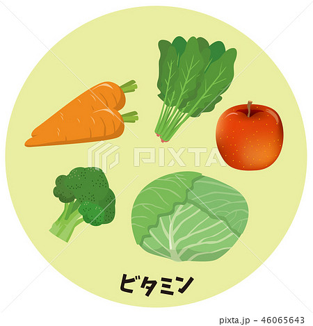 五大栄養素 ビタミンのイメージイラストのイラスト素材