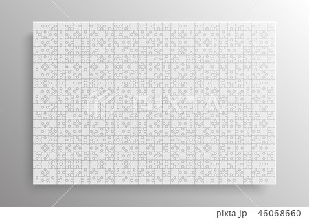 White Pieces Puzzle Jigsaw Banner Rectangle Frame. White Pieces Puzzle Jigsaw Banner Rectangle Frame. 46068660