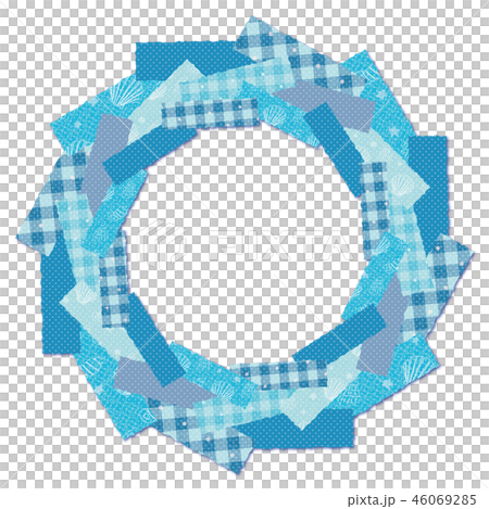 補綴品織品花圈圈子框架殼藍色 46069285