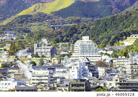 大分県別府市 湯けむり展望台から見た美しい風景 大分県別府市 湯けむり展望台から見た美しい風景 46069328