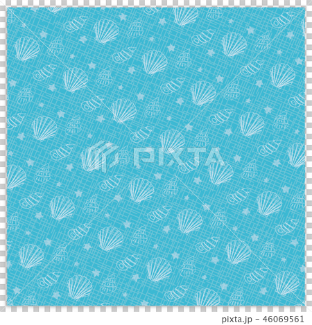 Pattern Background material Seashell Blue Blue Summer 46069561