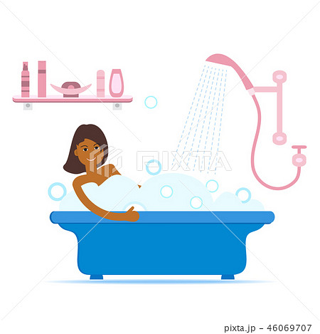 Girl taking a relaxing bubble bath Girl taking a relaxing bubble bath 46069707