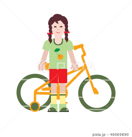 Girl and her bike Girl and her bike 46069890