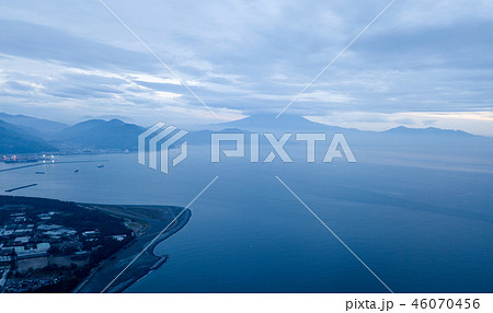Aerial view of Miho sea at sunrise in Shizuoka. Japan. Water sur 46070456