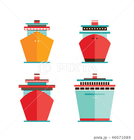 Cruise liner ship icon set Sea travel concept 46071089