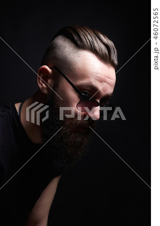 Man with stylish haircut. handsome Boy in glasses Man with stylish haircut. handsome Boy in glasses 46072565