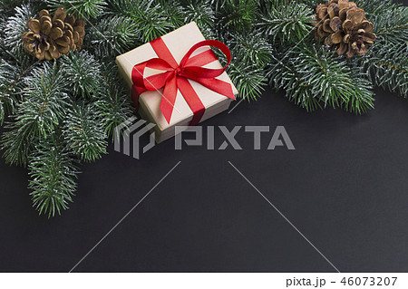 Corner Christmas fir branch Corner Christmas fir branch 46073207