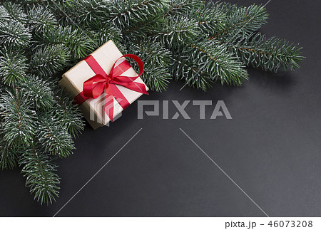 Corner Christmas fir branch Corner Christmas fir branch 46073208