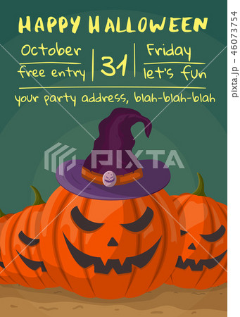 Happy Halloween party cartoon poster Happy Halloween party cartoon poster 46073754