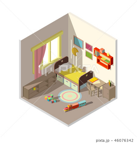 interior of children bedroom with window 46076342