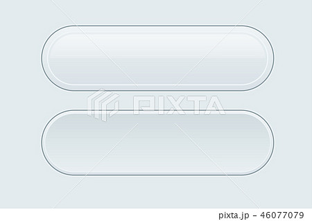 White interface buttons. Oval 3d icons White interface buttons. Oval 3d icons 46077079