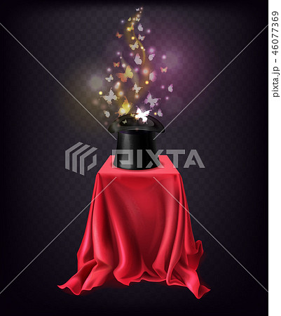 Butterflies appear from top hat realistic vector Butterflies appear from top hat realistic vector 46077369