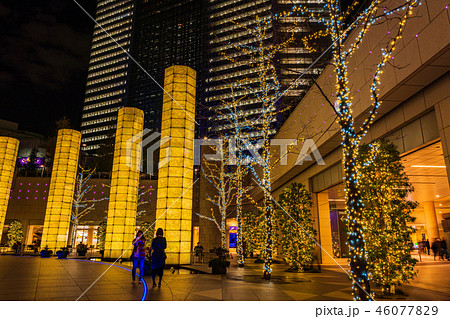 （東京都）汐留ビル街のイルミネーション 46077829