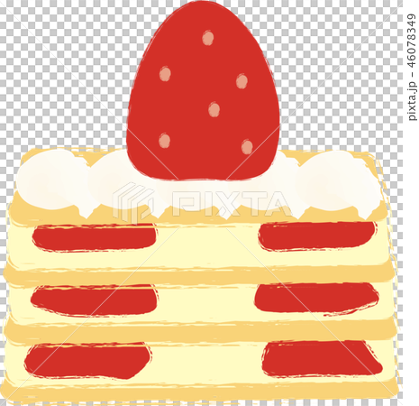 いちごのミルフィーユのイラスト素材