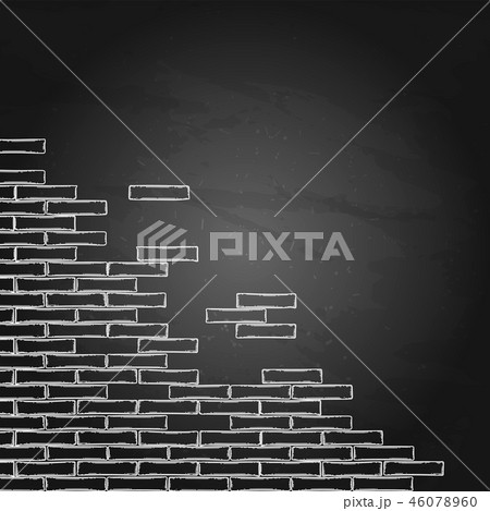 Graphic brick wall drawn in the engraving technique 46078960