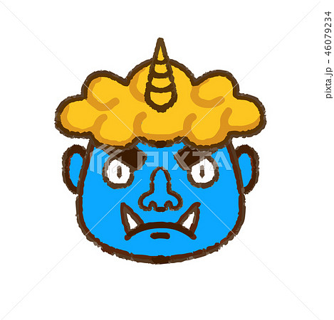 節分 青鬼 手書き風のイラスト素材
