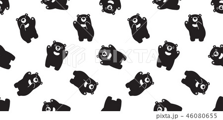 Bear seamless pattern vector polar bear Happy 46080655