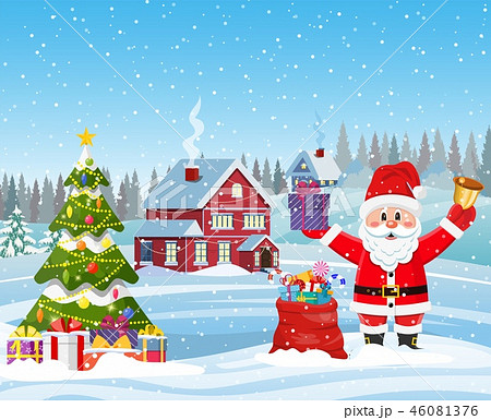 house in snowy Christmas landscape 46081376