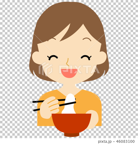 お餅を食べる女性 お餅を食べる女性 46083100
