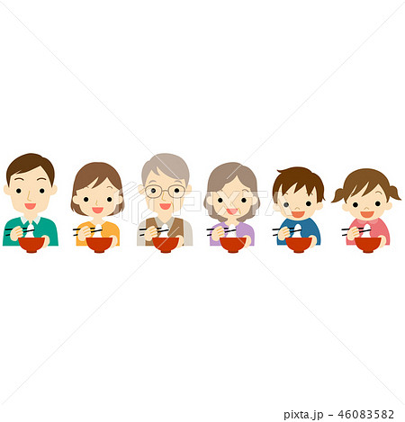 お餅を食べる家族 お餅を食べる家族 46083582