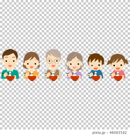 Family eating porridge 46083582