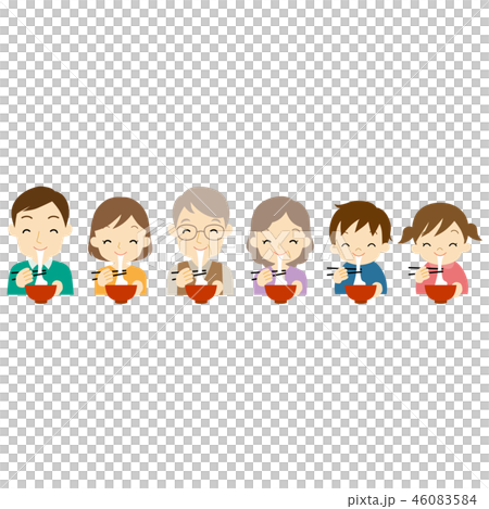 Family eating porridge 46083584