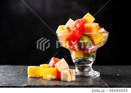 Fruit cube on white background Fruit cube on white background 46083693