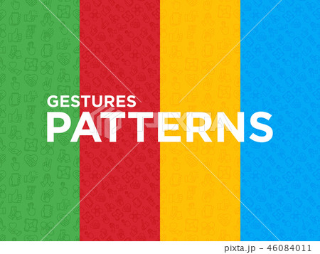 Four seamless patterns with hands gestures 46084011