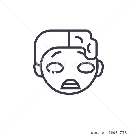 Zomby Emoji concept line editable vector, concept icon. Zomby Emoji concept linear emotion Zomby Emoji concept line editable vector, concept icon. Zomby Emoji concept linear emotion 46084738