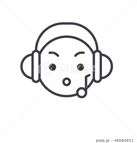 Music Listening Emoji concept line editable vector, concept icon. Music Listening Emoji concept 46084851