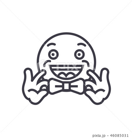 Bow Tie Emoji concept line editable vector, concept icon. Bow Tie Emoji concept linear emotion 46085031