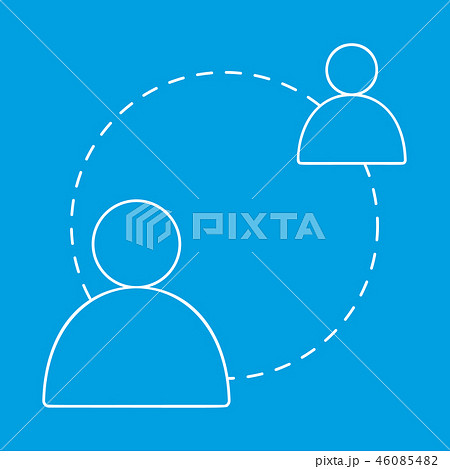 Two men online communication icon 46085482